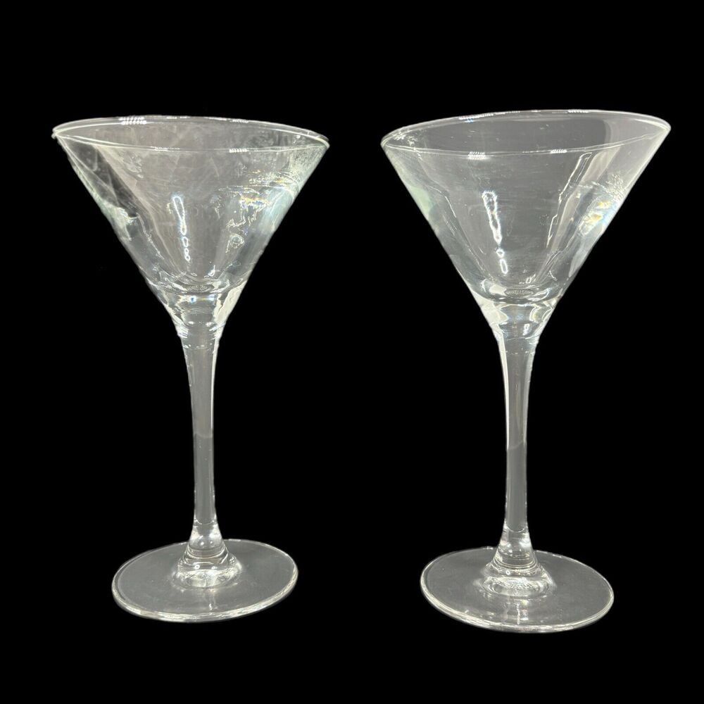 Luminarc France Clear Martini Glasses Stem Set 2 Made France Cocktail Barware